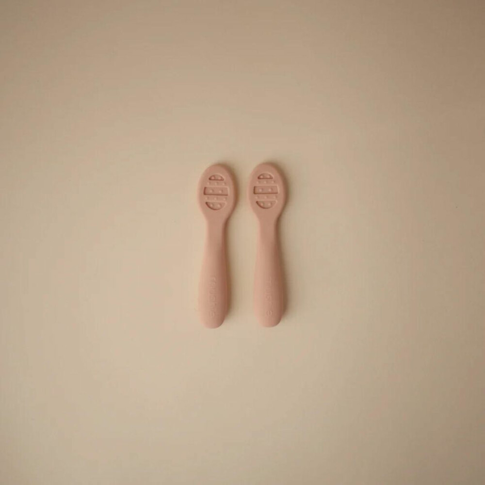 Mushie Eerste Set Baby Lepels Blush Shifting Sand1 set