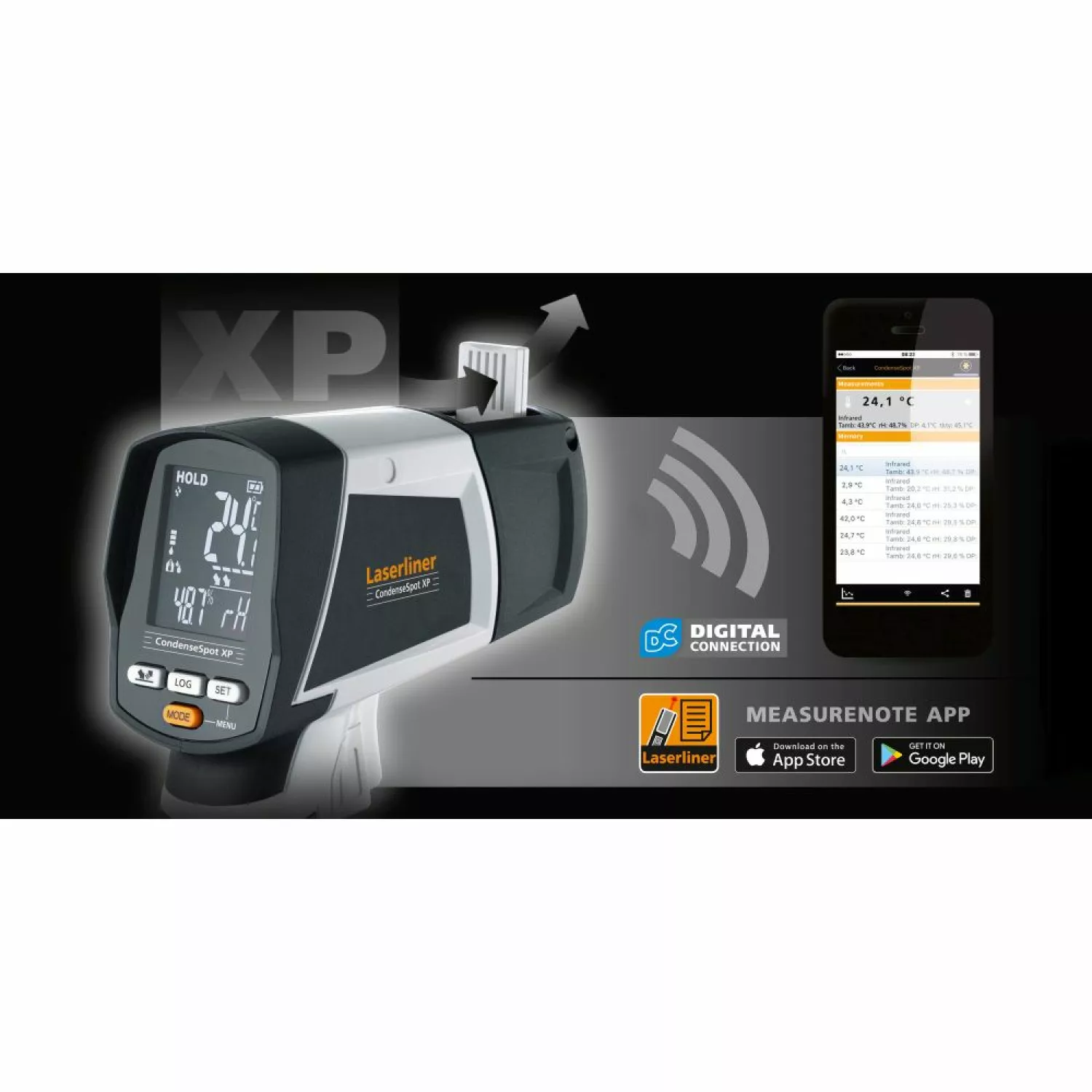 Laserliner CondenseSpot XP Multifunctionele infrarood thermometer -bluetooth - bereik -40°C t/m 800°C