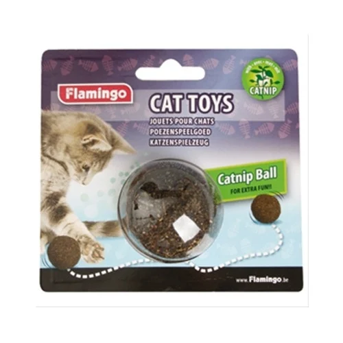 Bola de flamingo com erva-de-gato para gatos