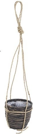 Van der Leeden hangpot Streep zwart D 15 H 14 cm