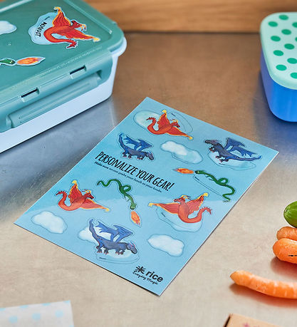 Rice Klisterm?rker Til Madkasse - 11 stk. - Støvet Bl?/Dragon