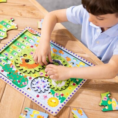 Melissa & Doug Puslespill med Tannhjul Dyretema 24 Brikker
