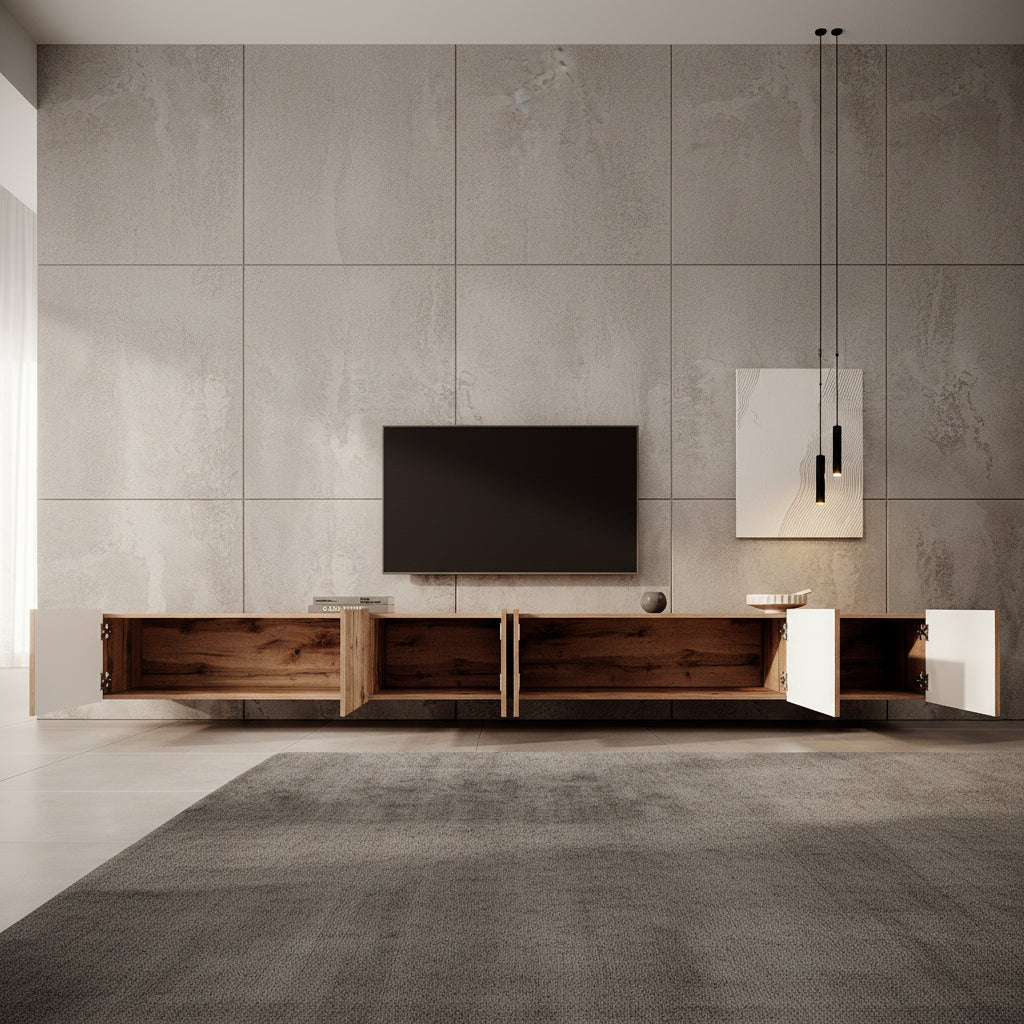 Pepinos - TV-Meubel - Eiken - 300x42x33 cm