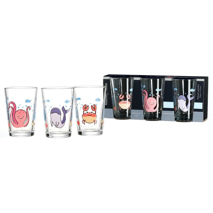 Verre MONDE SOUS-MARIN, set de 3