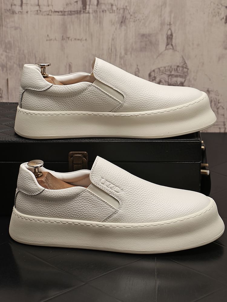 Mr Ozera - Platform Plain Slip Ons