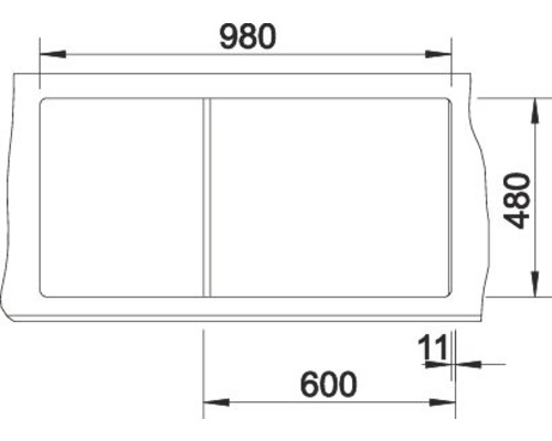 Blanco ZIA 6 S spoelbak 1000 x 500 mm vulkanisch grijs 527389