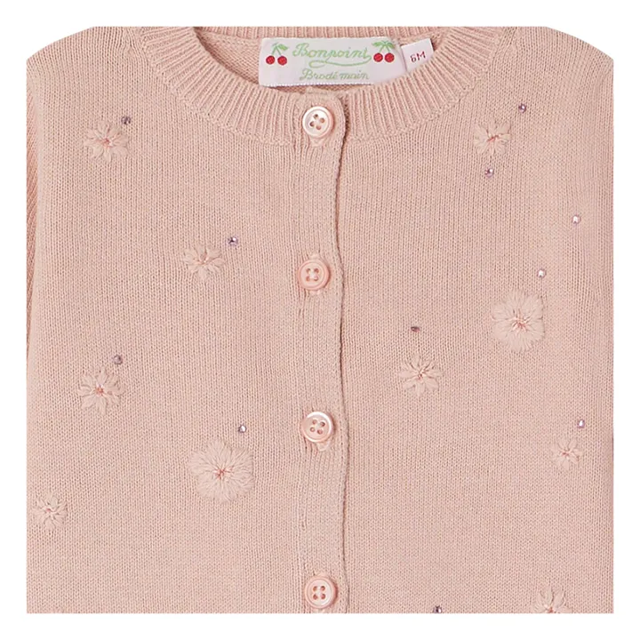 Bonpoint Cardigan Brodé Fleurs Claudie | Ecru