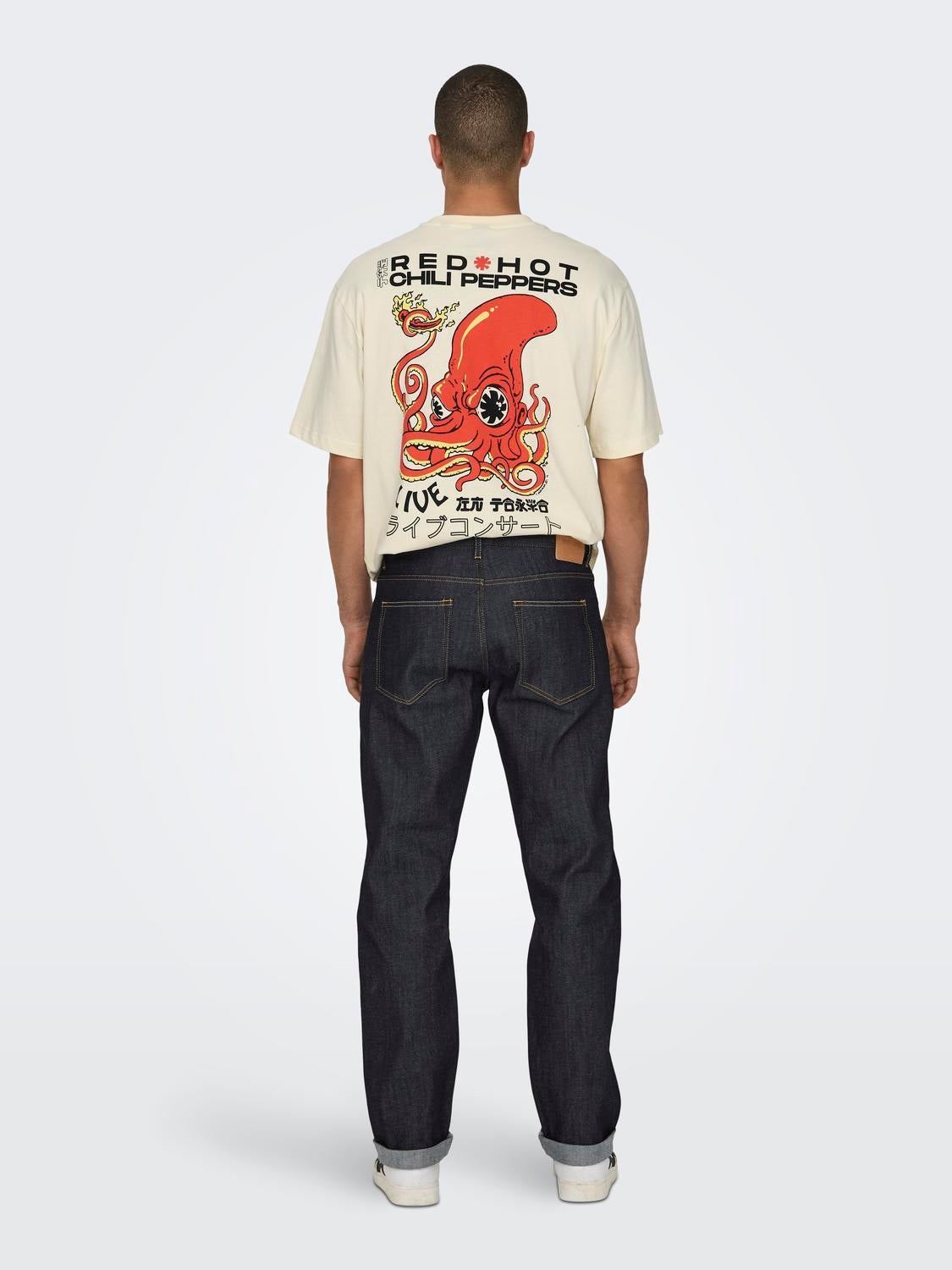 ONSEDGE Mittlere Taille Gerade geschnitten Jeans Dark Blue Denim