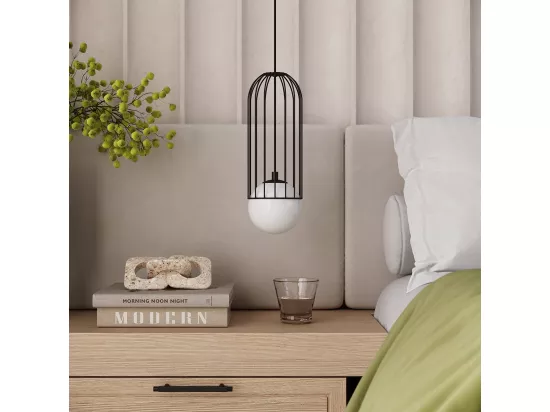 Applique Brina moderne en acier - 1 sources lumineuses - L.12 x H.115 cm - noir
