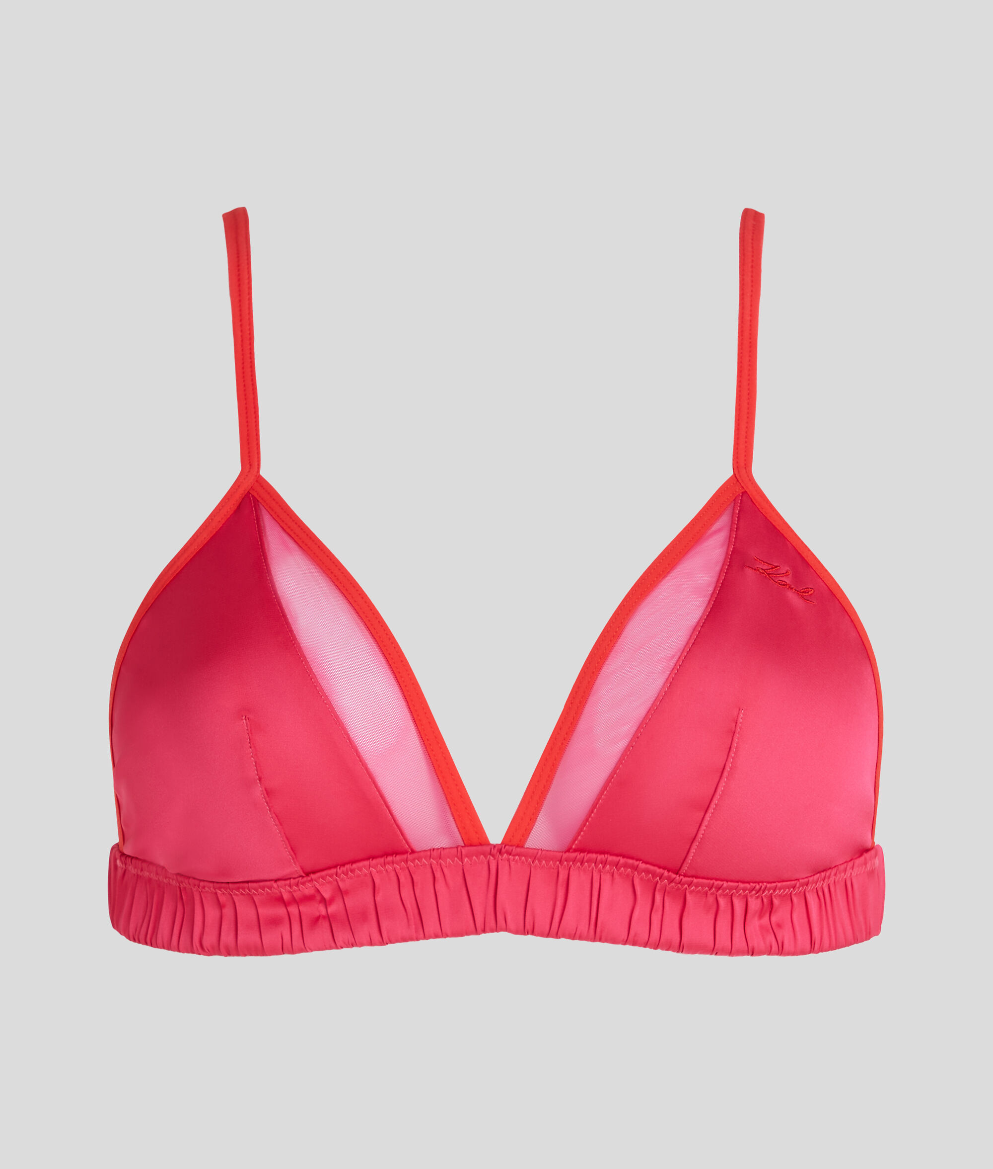 SOUTIEN-GORGE TRIANGLE EN SATIN KARL SIGNATURE