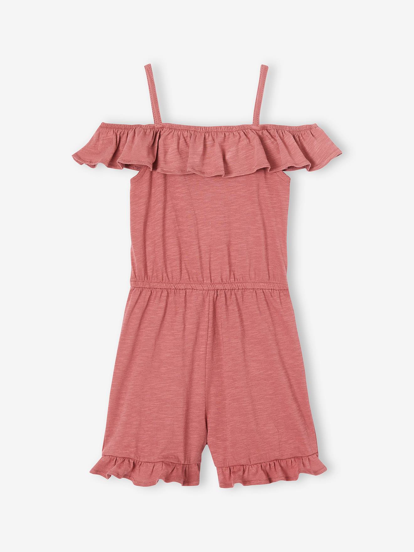 Macacão rosa com babados para meninas