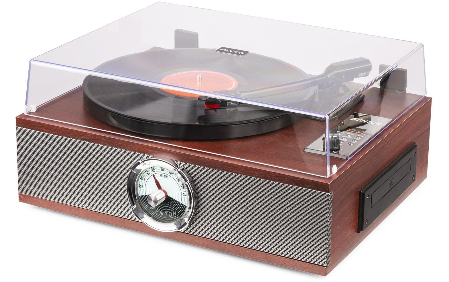 Plattenspieler mit Bluetooth RP180 Dunkelbraun<br>Plattenspieler mit Bluetooth-Empfänger, CD-Spieler und FM-Radio
