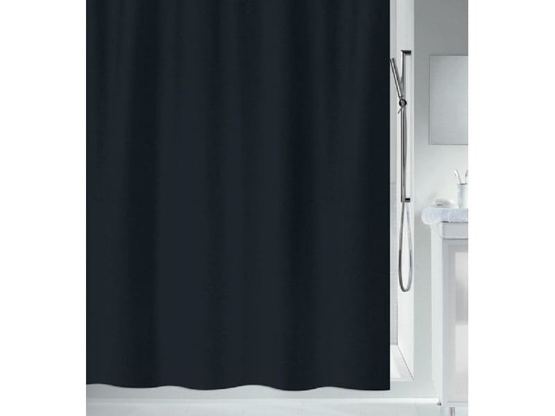 spirella Duschvorhang Primo 120 x 200 cm, Schwarz Badevorhang aus Polyester