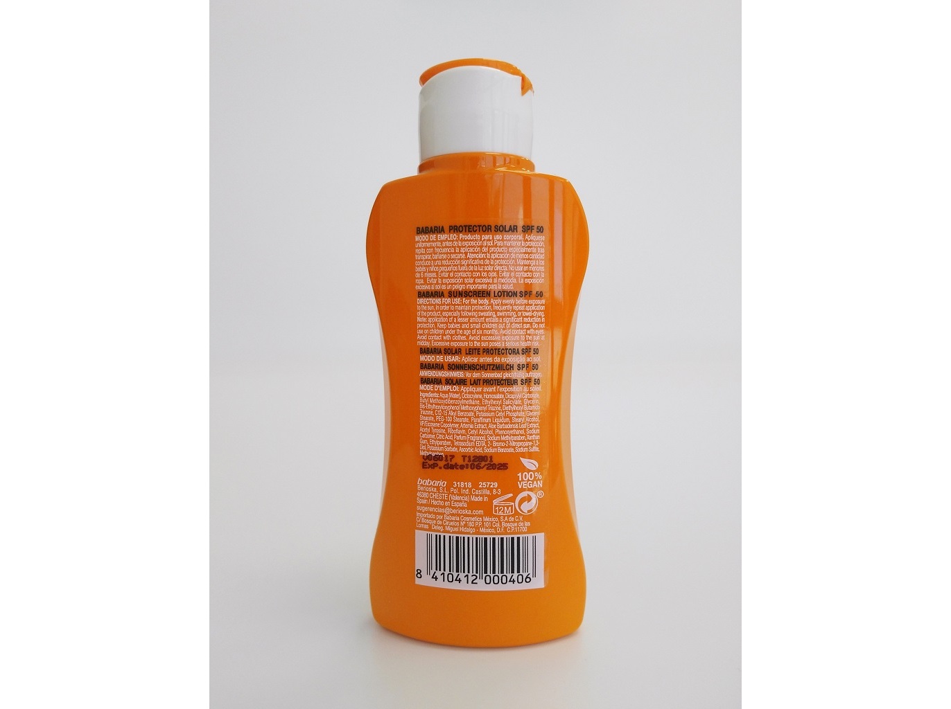 PROTETOR BABARIA SOLAR LEITE ALOÉ FPS50 100ML
