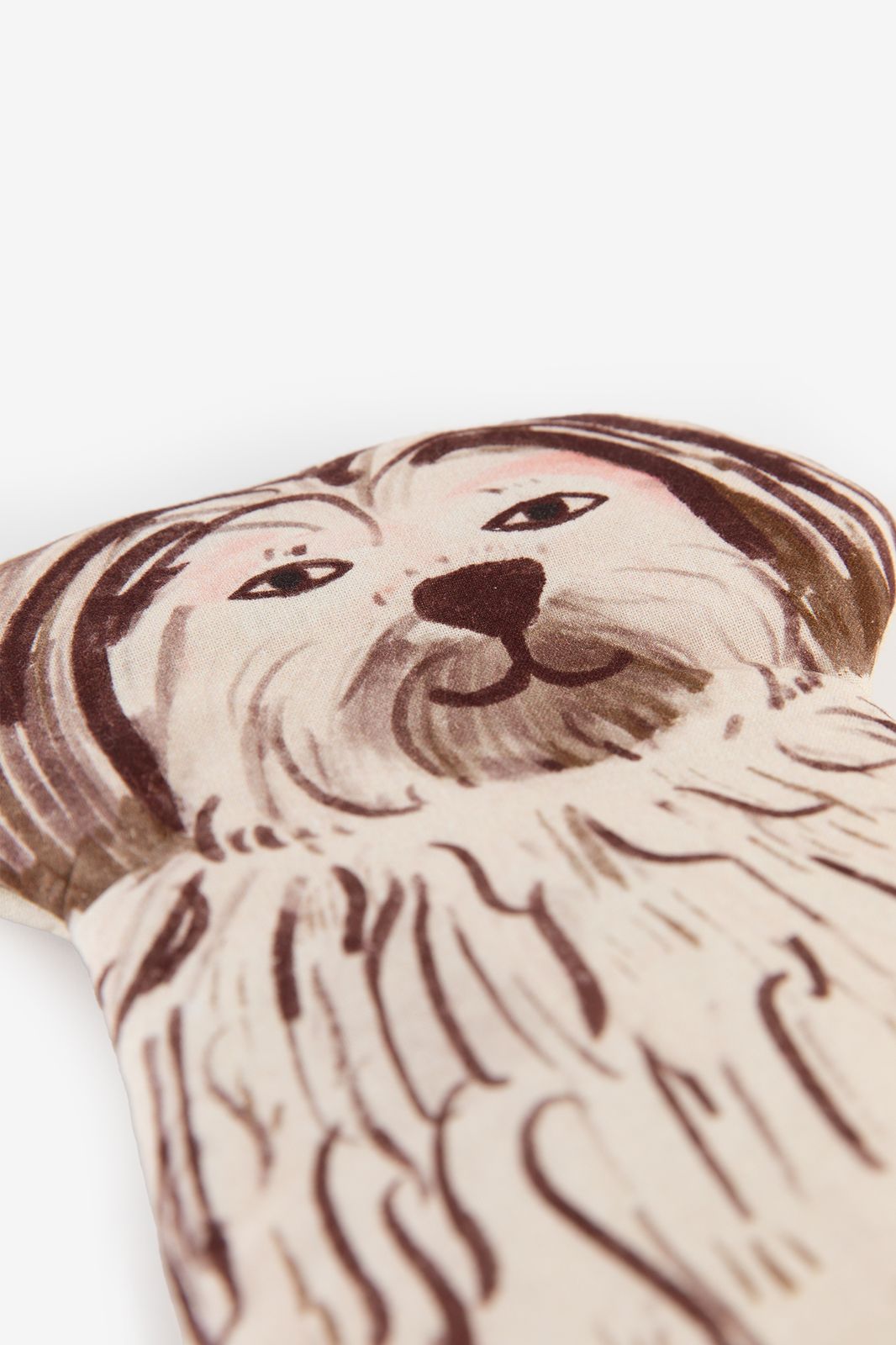 Beige ovenwant met hond