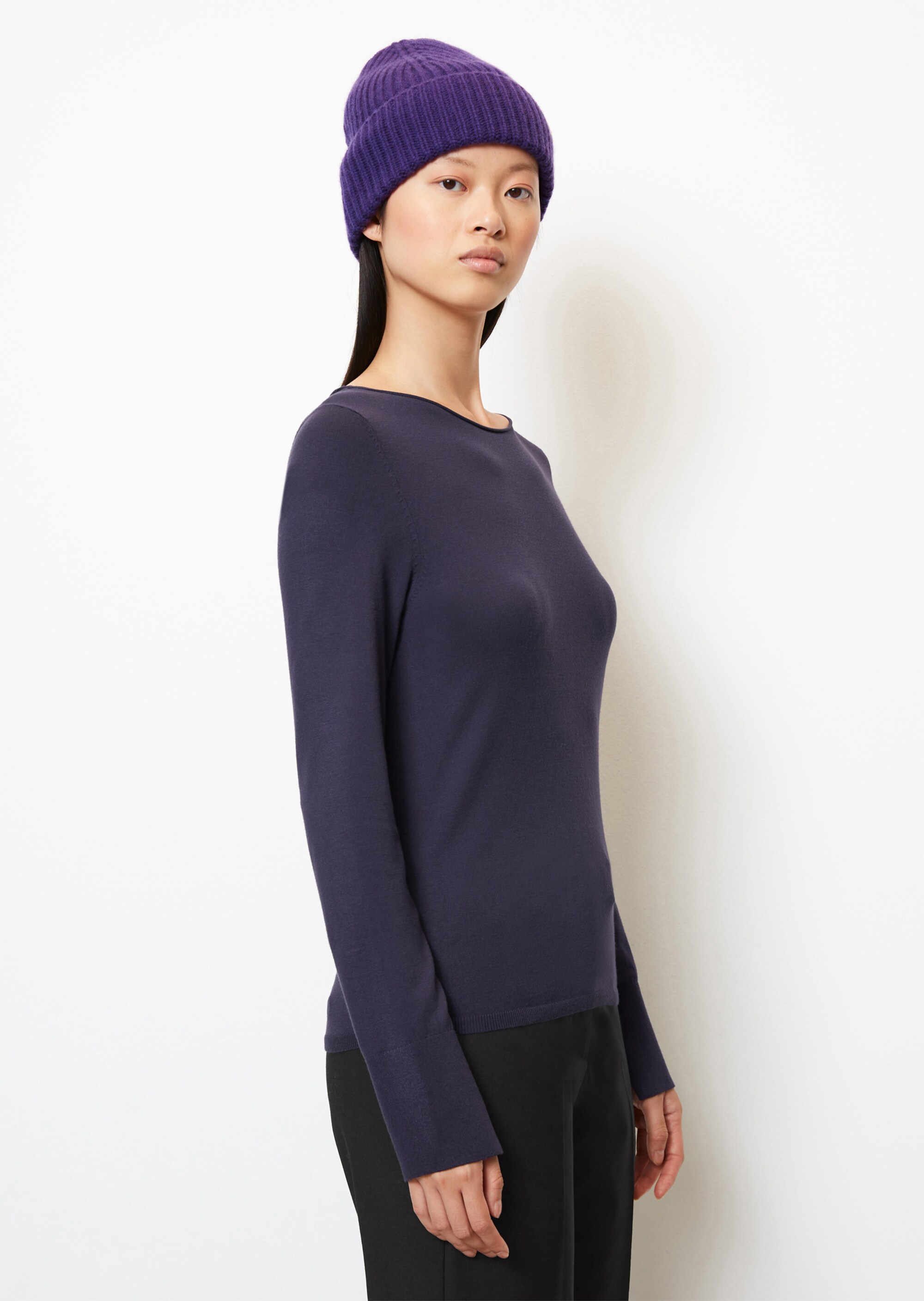 Feinstrick-Pullover slim aus LENZING™ ECOVERO™
