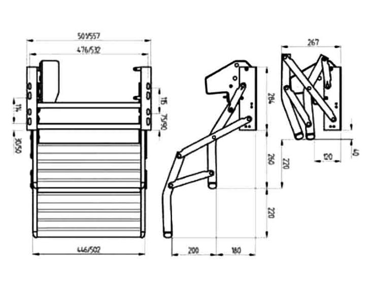Thule Double Step 12V  motorisierte Einstiegsstufe  Typ 500