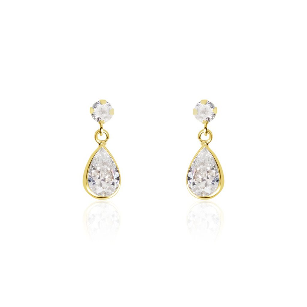 Boucles D'oreilles Pendantes Lika Or Jaune Oxyde De Zirconium