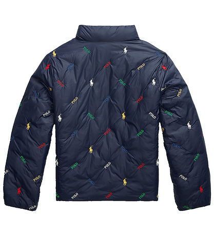 Polo Ralph Lauren Dynejakke - Vendbar -  Grøn/Navy m. Logoer