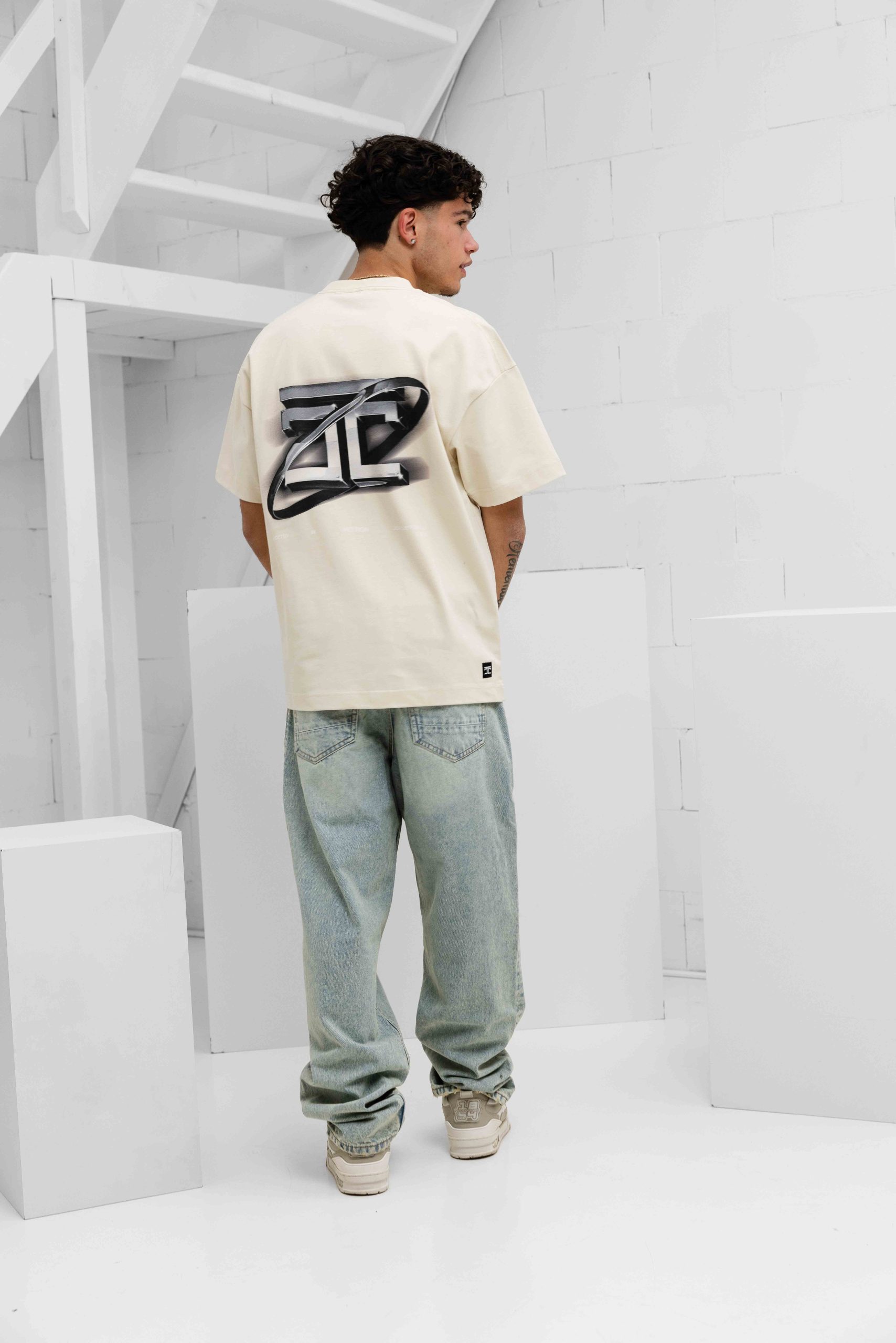 Jorcustom Poetry In Motion Loose Fit T-Shirt Heren Beige