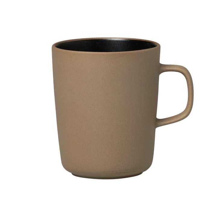 Marimekko - Oiva Becher mit Henkel 250 ml, terra / schwarz