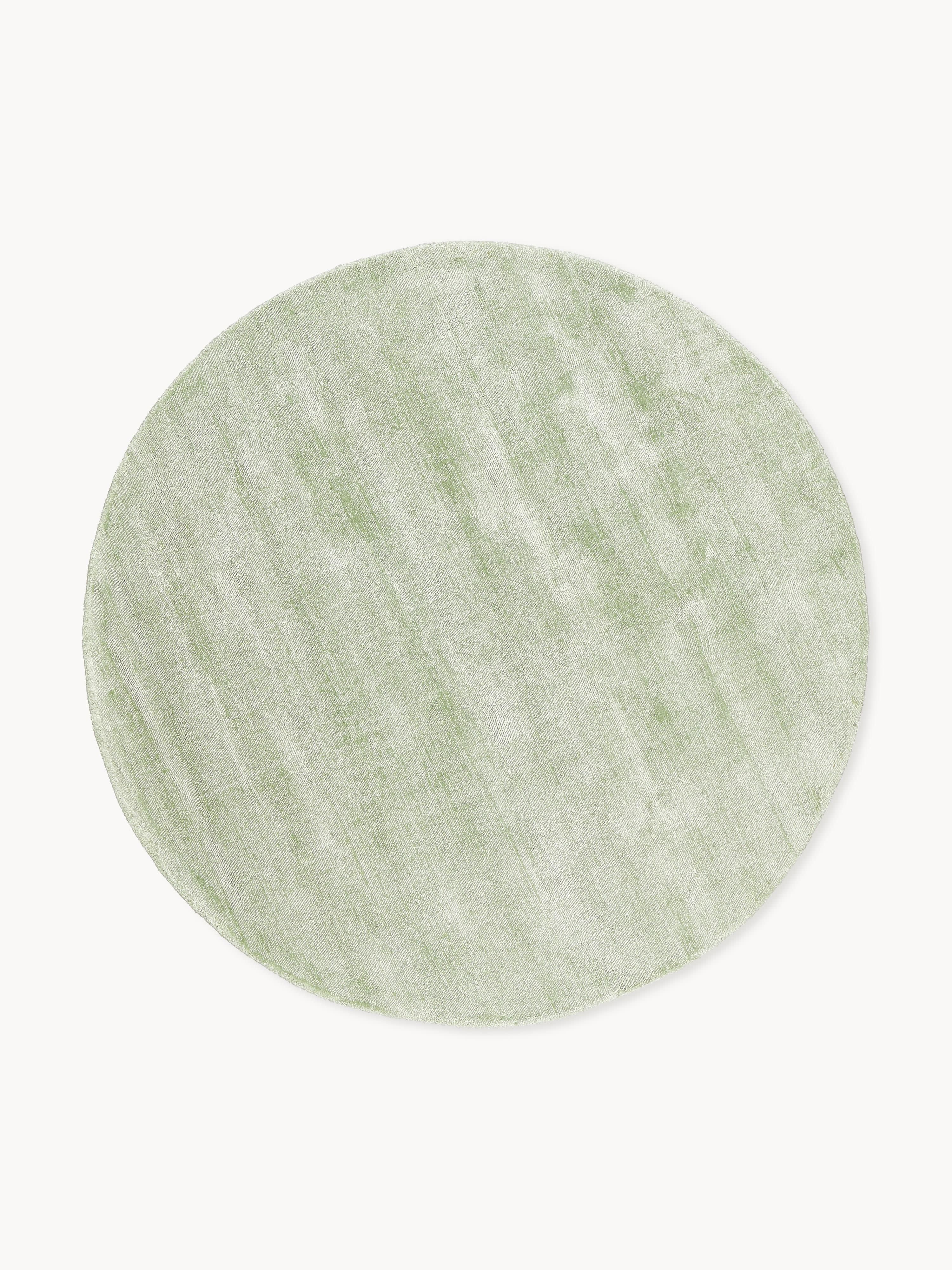 Rond handgeweven viscose vloerkleed Jane