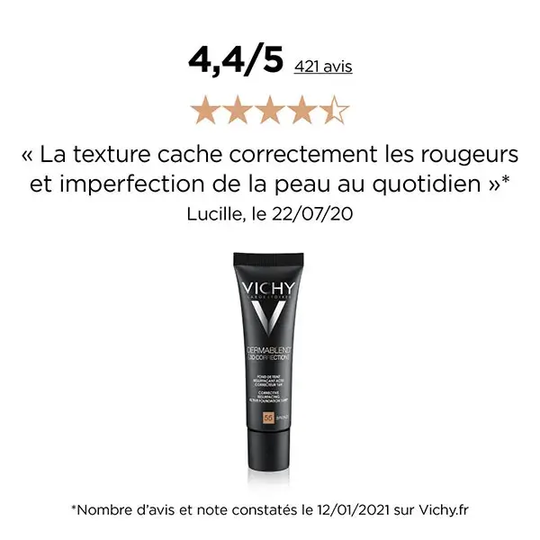 Base Corretiva e Rejuvenescedora Vichy Dermablend 3D nº 55 Bronze 30ml