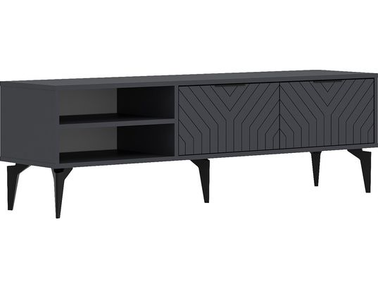 CONCEPT1 - Meuble TV Regina anthracite 160 x 29,6 x h50 cm