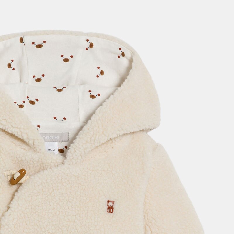 Veste à capuche en fausse fourrure beige bébé garçon Beige