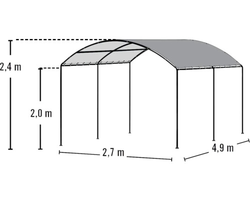 Foliecarport ShelterLogic 270 x 490 cm beige