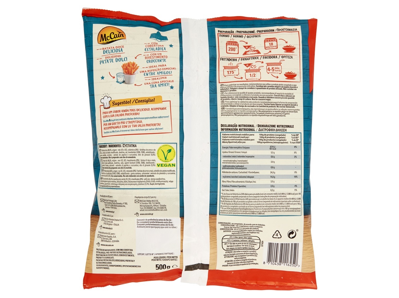 BATATA MCCAIN DOCE PALITOS FORNO 500G