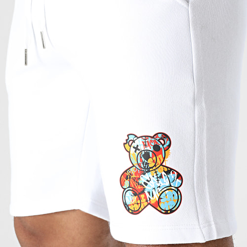 Short Jogging Nounours Graffiti Blanc