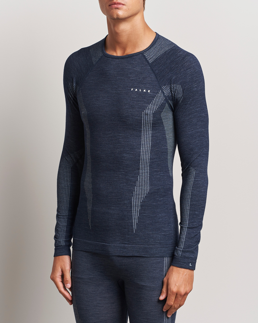 Falke Sport Long Sleeve Wool Tech Shirt Space Blue