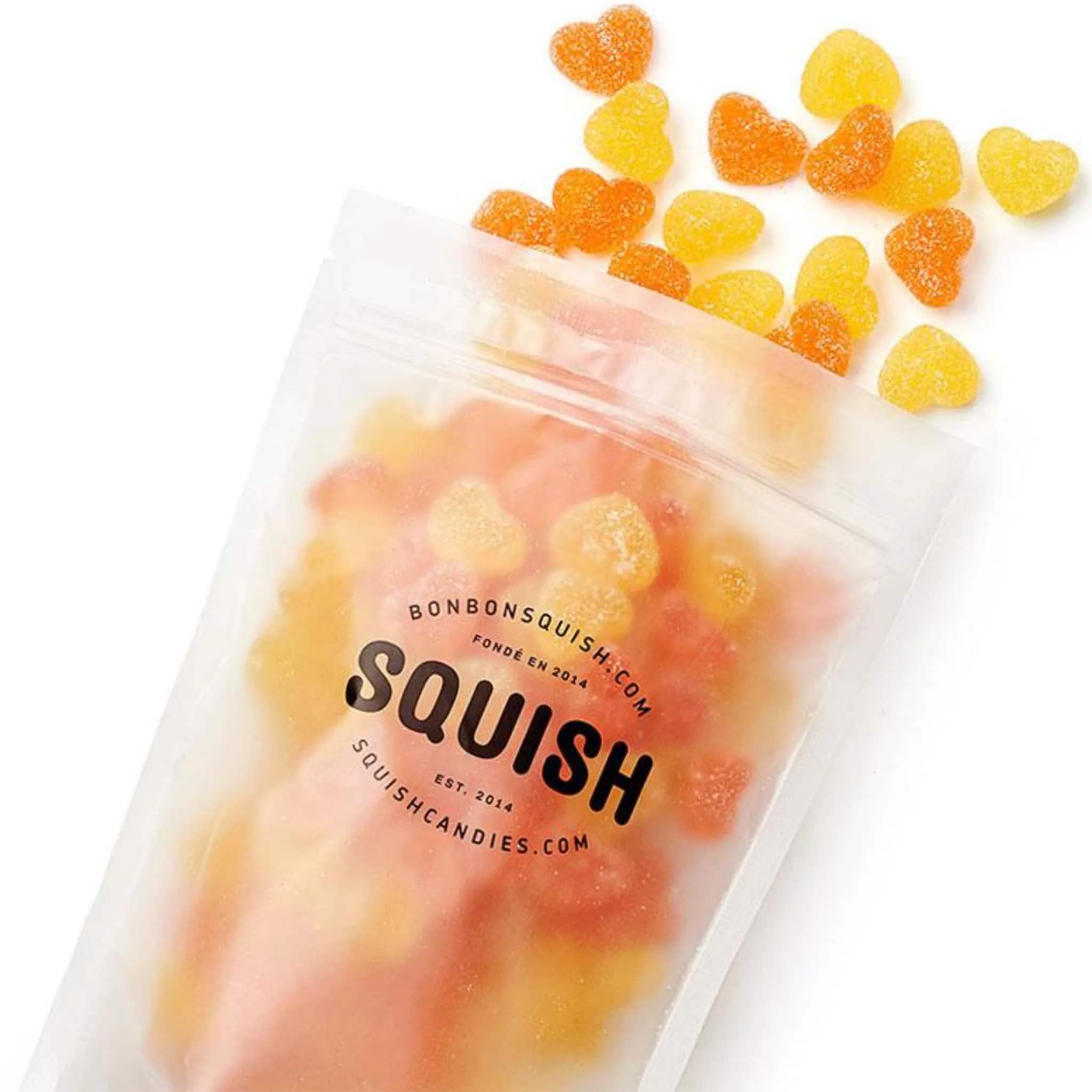 Squish Bonbons Coeurs à la Pêche Acidulés Végétaliens 120g