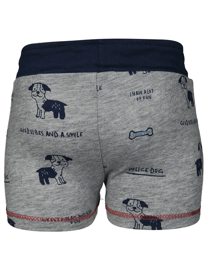 Jersey-Shorts POLICE DOG gemustert in grau melange