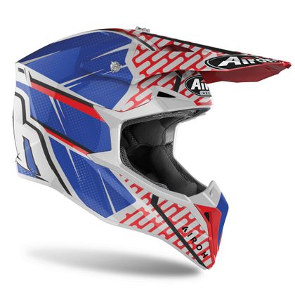 Casque cross Airoh WRAAP - IDOL - RED/BLUE GLOSS 2023 - Rouge / Bleu