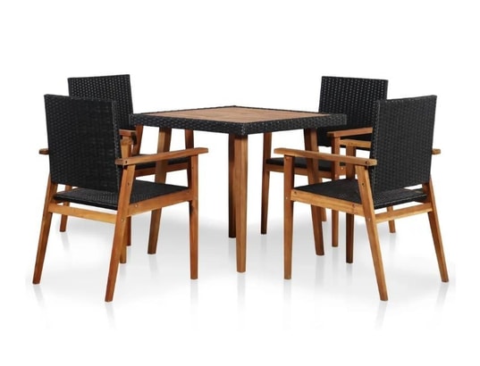 LES TENDANCES - Ensemble table et chaises de jardin-beige-3 places-124963