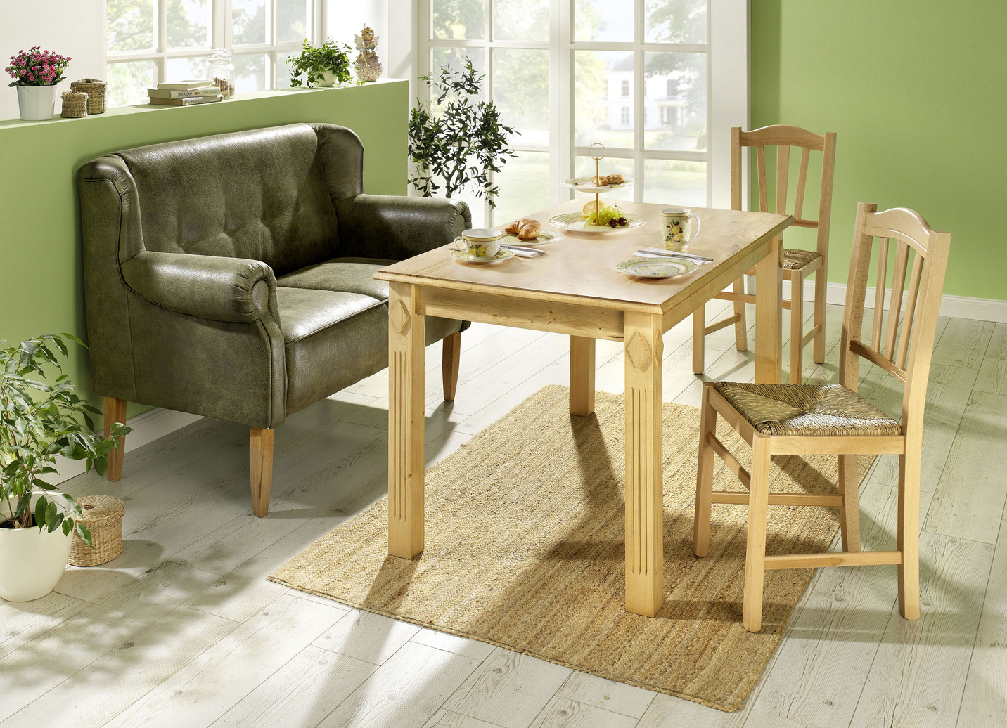 Rustikales Tisch-Sofa mit Federkern
