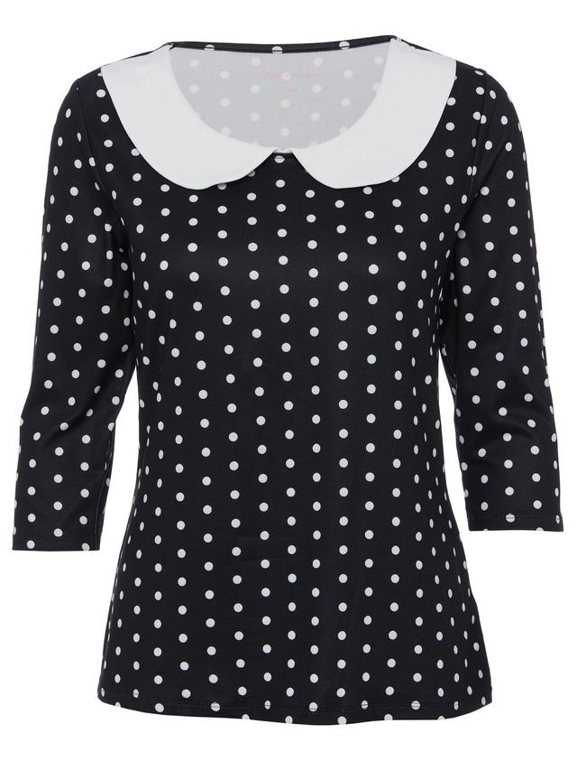 Shirt mit Bubikragen und Punkten