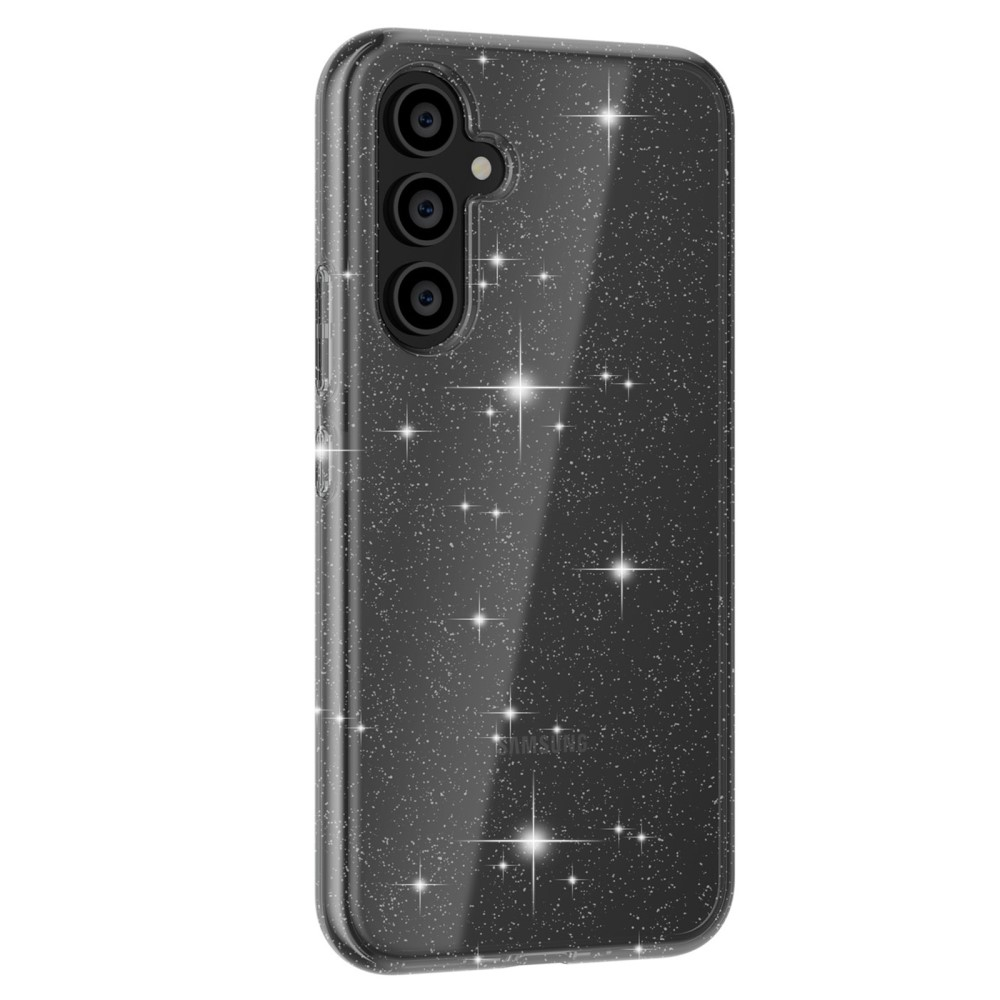 Samsung Galaxy A54 5G Hybrid Hardcase Schutzhülle im Glitzer Design - Schwarz / Transparent