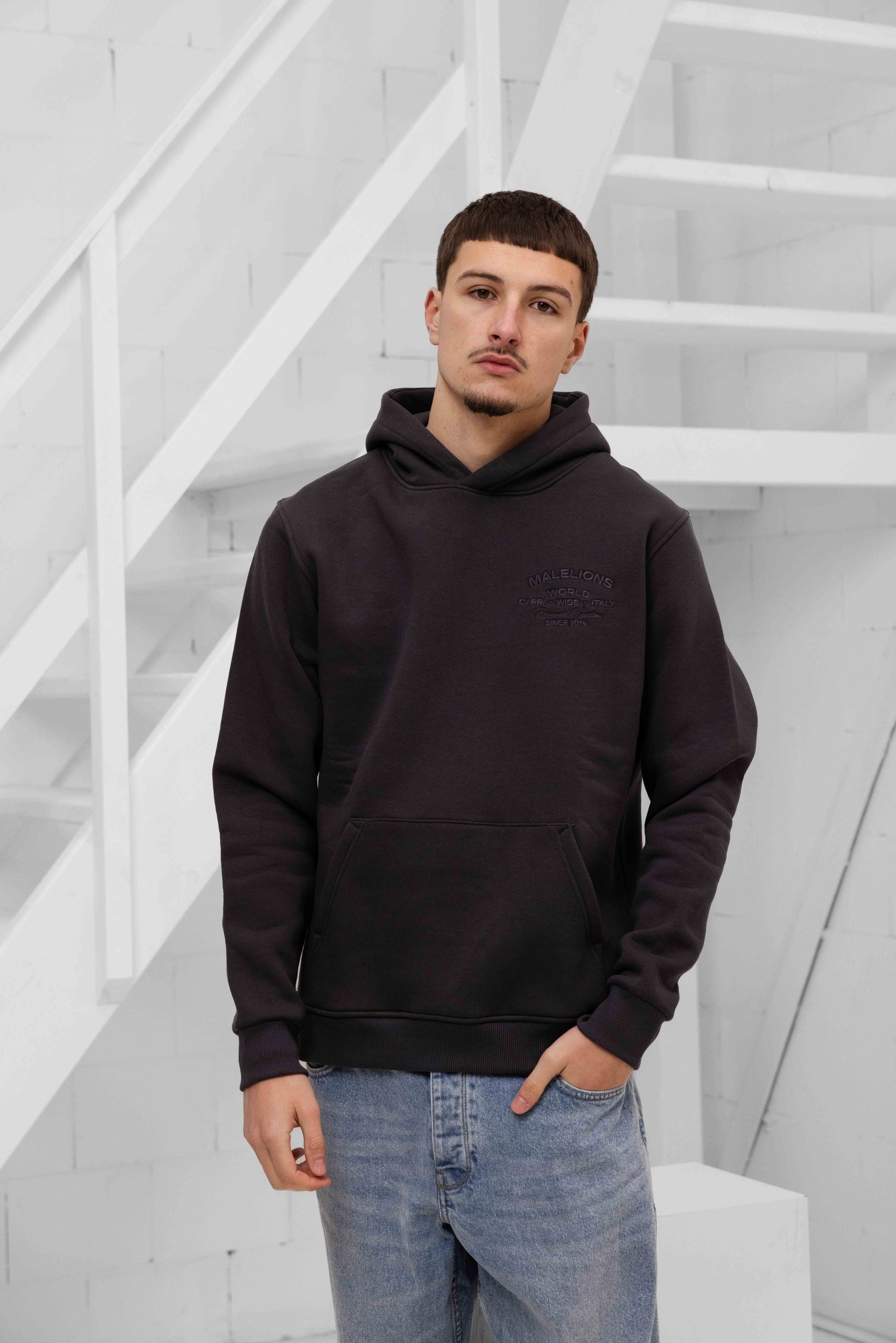 Malelions Permanent Vacation Hoodie Heren Donkergrijs