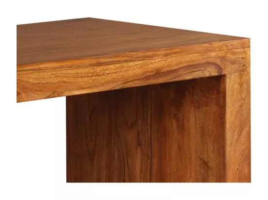 Table console Bois massif avec finition miel 110x40x76 cm