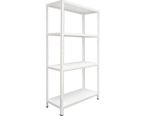 Schulte insteek-basisstelling, wit, 200x100x50 cm, 4 legplanken, draagvermogen 280 kg
