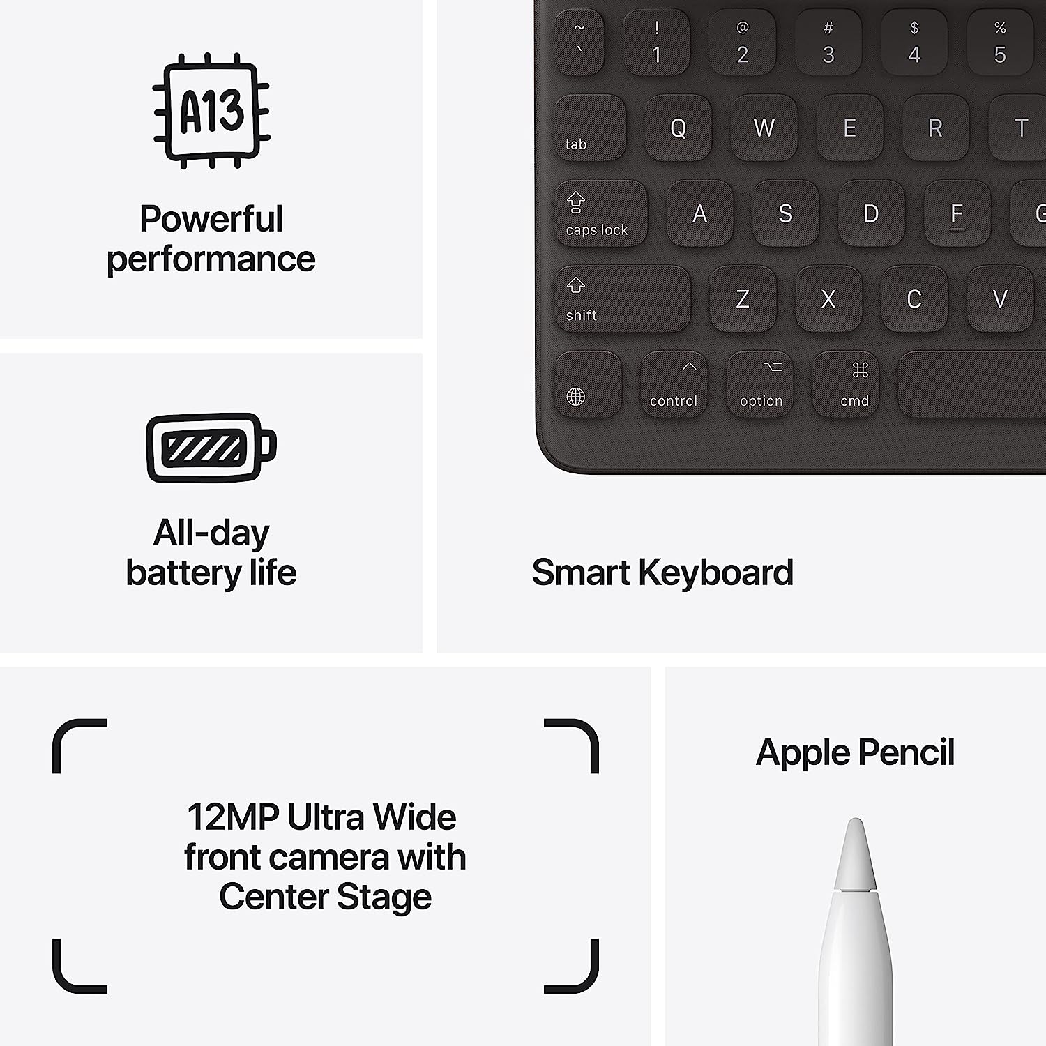 Apple iPad (9ª geração): com chip A13 Bionic, tela Retina de 10,2 polegadas, 64 GB ou 256 GB, Wi-Fi, câmera frontal de 12 MP e câmera traseira de 8 MP, Touch ID, bateria para o dia todo – Prateado
