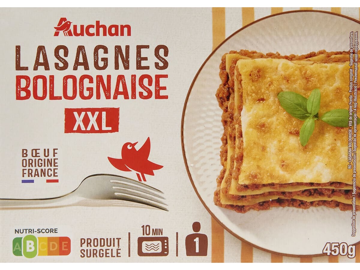LASANHA AUCHAN À BOLONHESA XXL 450G