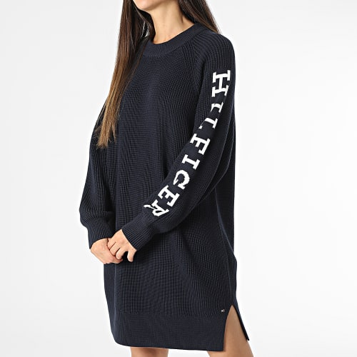 Robe Pull Femme Placed Hilfiger 9375 Bleu Marine