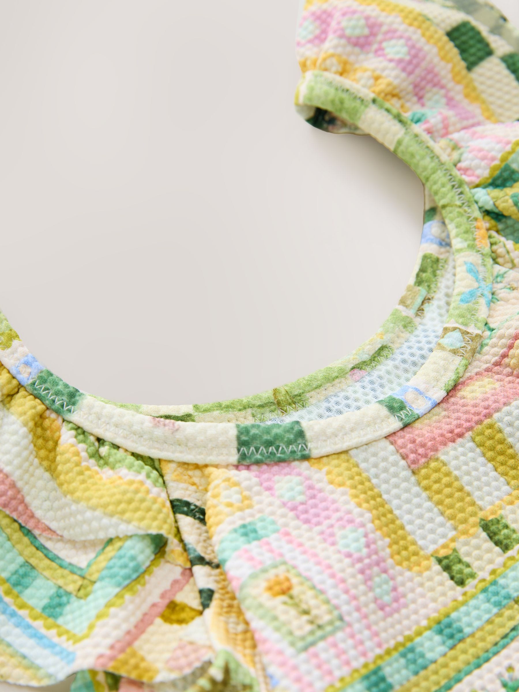 Multi Patchwork Floral - Bikini met ruches (3-16jaar)