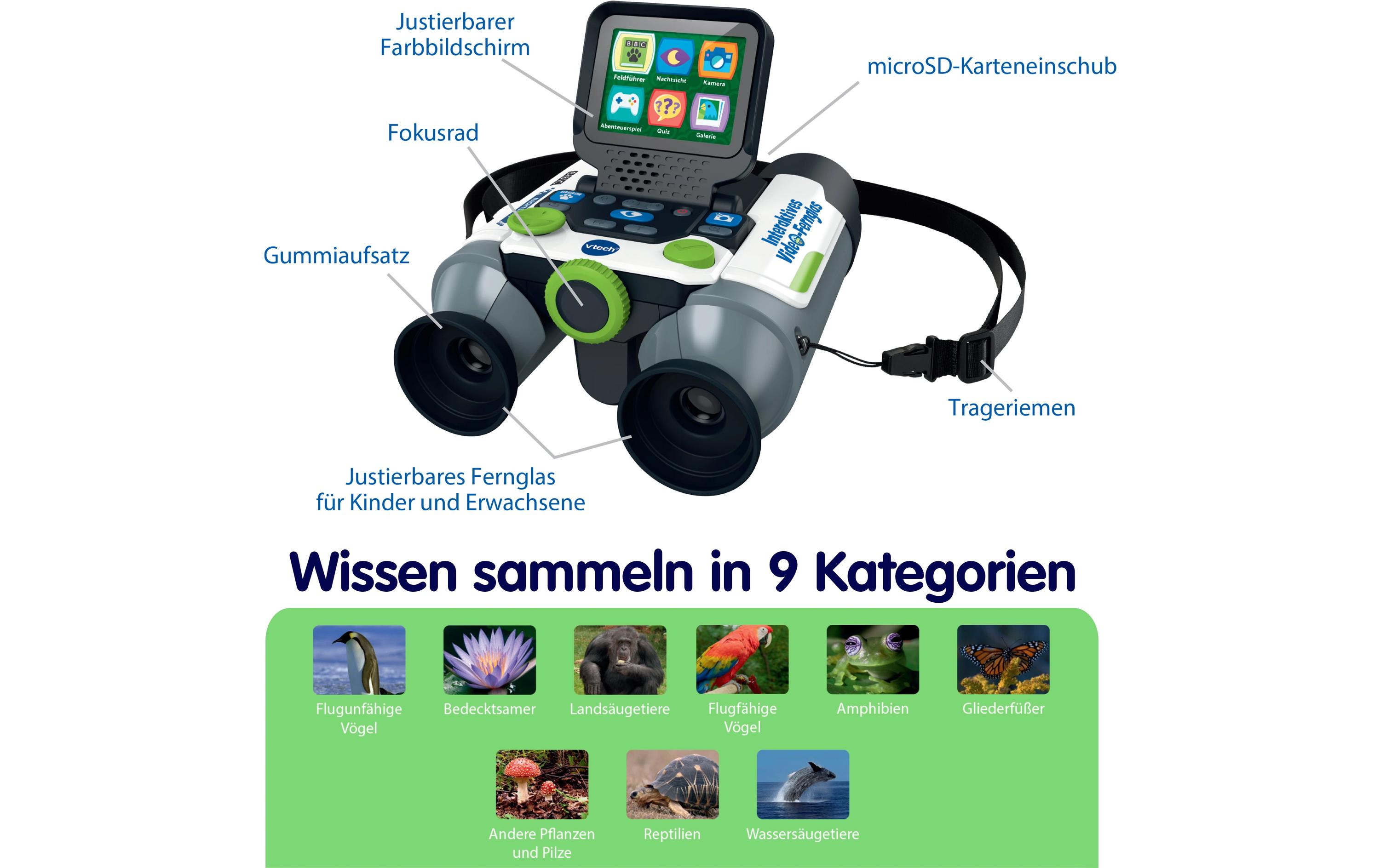 Interaktives Video-Fernglas -DE-Fernglas mit Display, vielen Funktionen und spannenden Inhalten