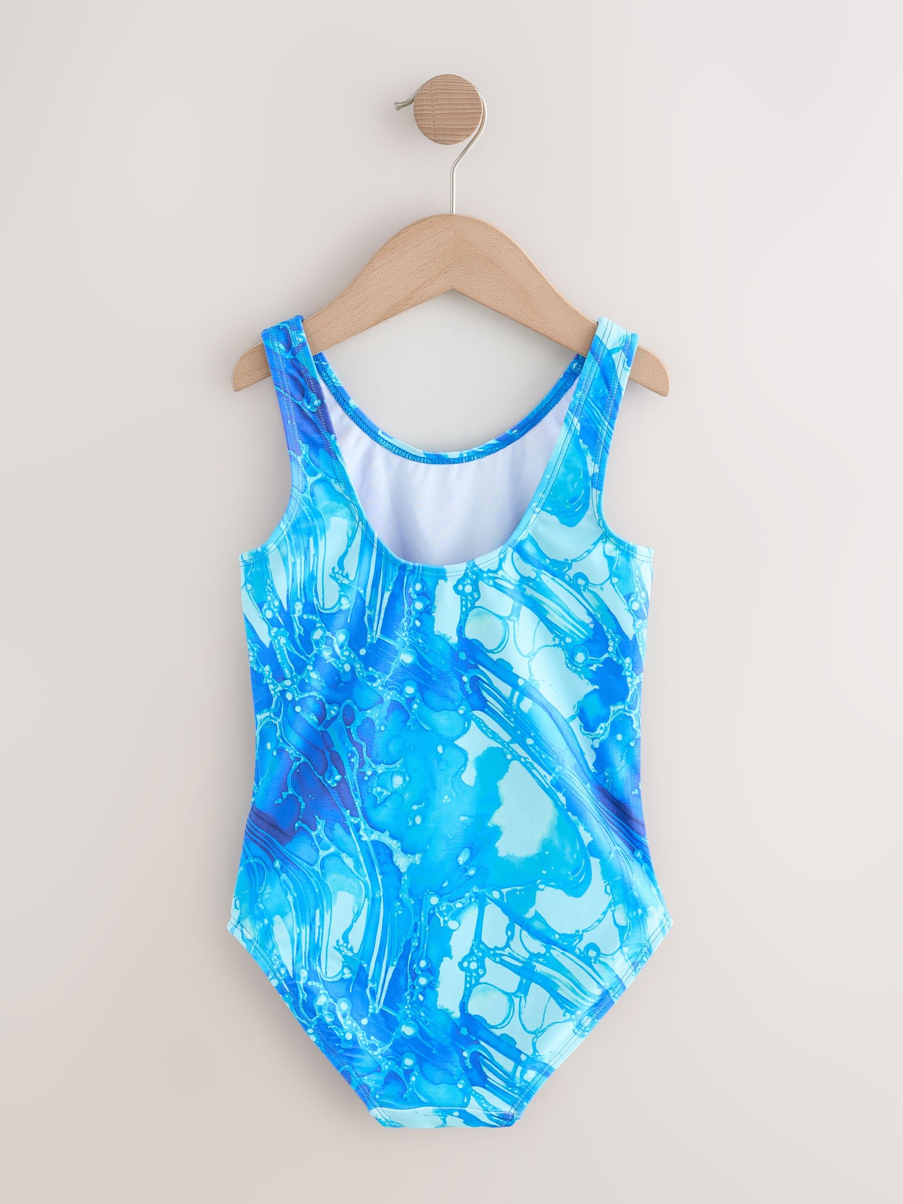 Blauw - Badpak met ronde hals (3mnd -16jr)