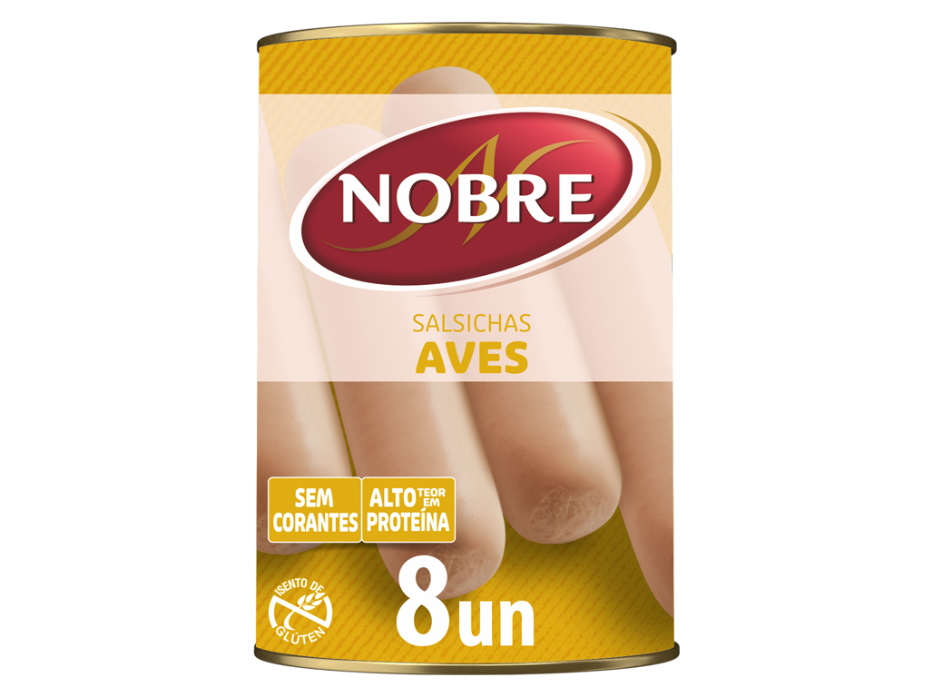 SALSICHAS AVES NOBRE FRANKFURT LATA 8UN 350(200)G
